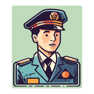 Üniformalı bir kişi, otorite simgesi izole edilmiş.