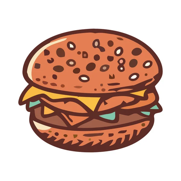 Gurmánský Burger Ikona Grilované Maso Ikona Izolované — Stockový vektor
