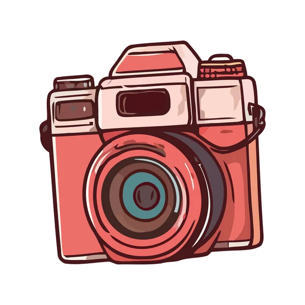 Staromódní Obrázek Starožitnou Ikonou Fotoaparátu Izolovaný — Stockový vektor