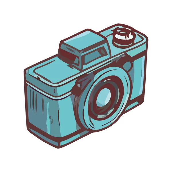 Antique Camera Symbolizes Creativity Icon Isolated — Stock Vector