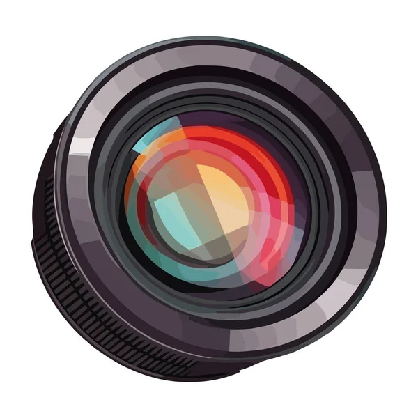 Modern Camera Equipment Lens Icon Isolated — Stock Vector