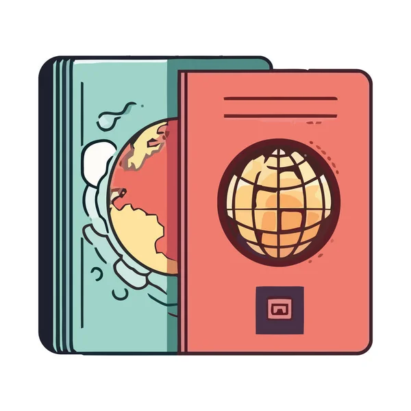 Wereldwijd Onderwijs Gesymboliseerd Door Een Pictogram Paspoort Geïsoleerd — Stockvector