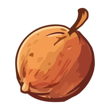 Sağlıklı beslenme ikonu izole edilmiş organik meyve eskizi.