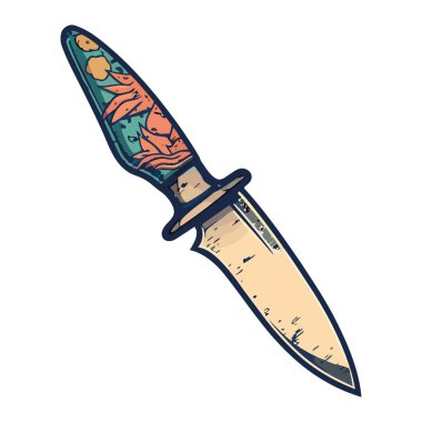 Metalik saplı keskin çelik silah izole edildi.