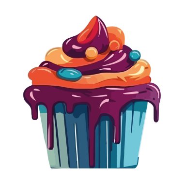 Gurme çikolatalı krema ikonlu şirin bir kek.