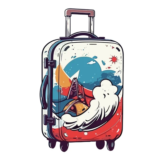 Ein Gepacktes Gepäck Für Erkundungstouren — Stockvektor