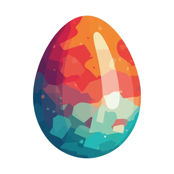 光沢のある色で幾何学的な形かわいい卵のアイコン孤立 — ストックベクタ