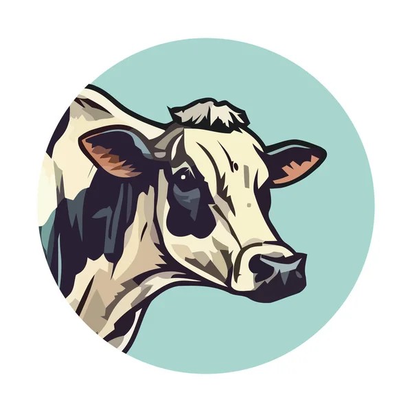 Bonito Desenho Animado Vaca Fazenda Animal Ícone Isolado — Vetor de Stock