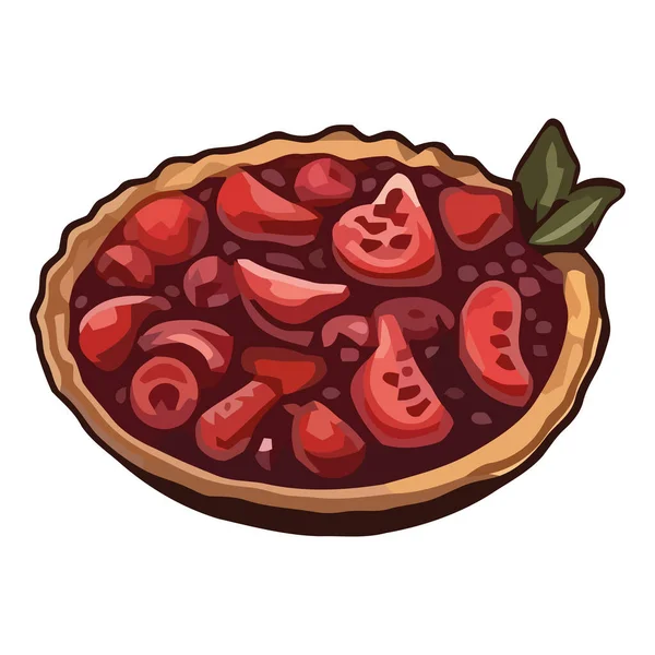 新鲜甜点 水果草莓 小吃图标隔离 — 图库矢量图片