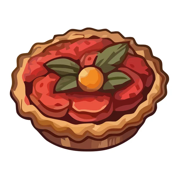 甜浆果馅饼 带有新鲜水果图标 — 图库矢量图片