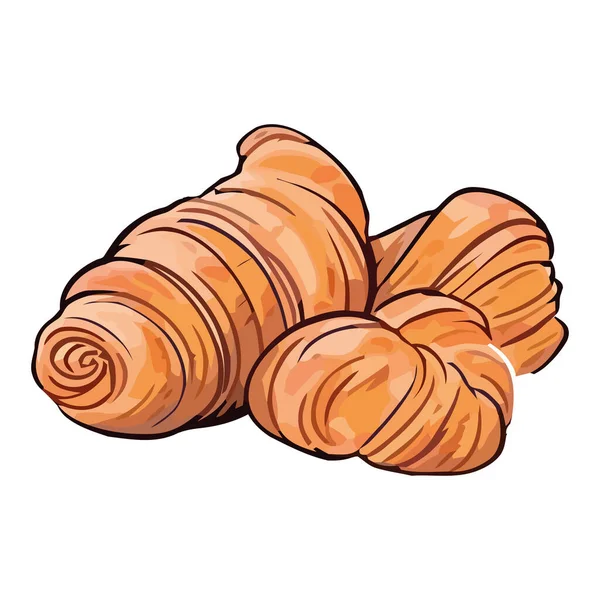 Gebackene Croissants Frischer Imbiss — Stockvektor