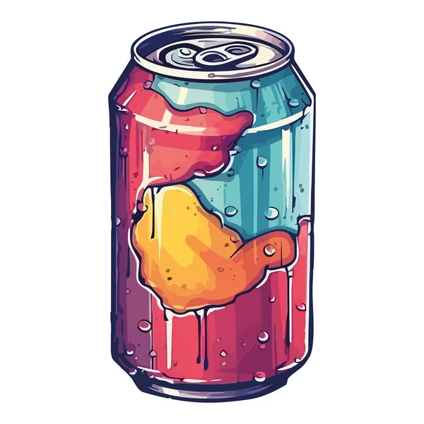苏打水罐 清爽的液体 为新鲜图标隔离 — 图库矢量图片
