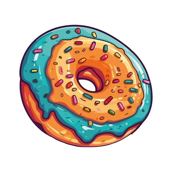 Sweet Doughnut Delicious Snack Dessert Icon Isolated — Stock Vector