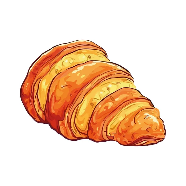 Свіжий Хліб Запечений Іконка Круасанів Ізольований — стоковий вектор