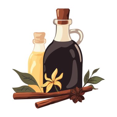 Organik baharat kavanozu bitkileri, sağlıklı yemek ikonu için doğa izole edilmiş.