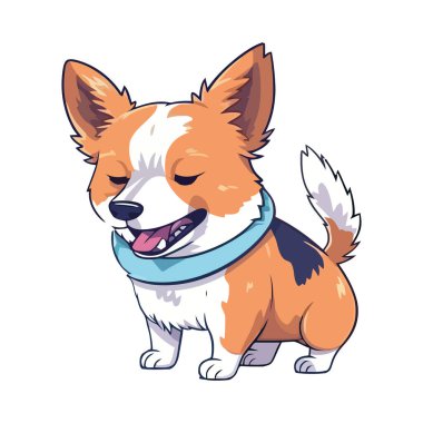 Neşeli karikatür teriyeri doğa ikonunda tek başına oturuyor.