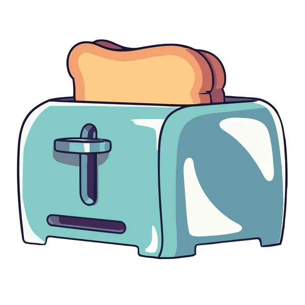 Modern Kitchen Toaster Bread Icon Isolated — Stock Vector