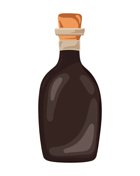 Bouteille Vin Biologique Illustration Icône Fraîche Isolé — Image vectorielle