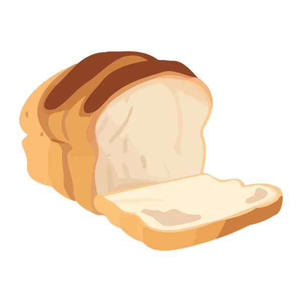 Pão Fresco Assado Ícone Comida Gourmet Isolado — Vetor de Stock