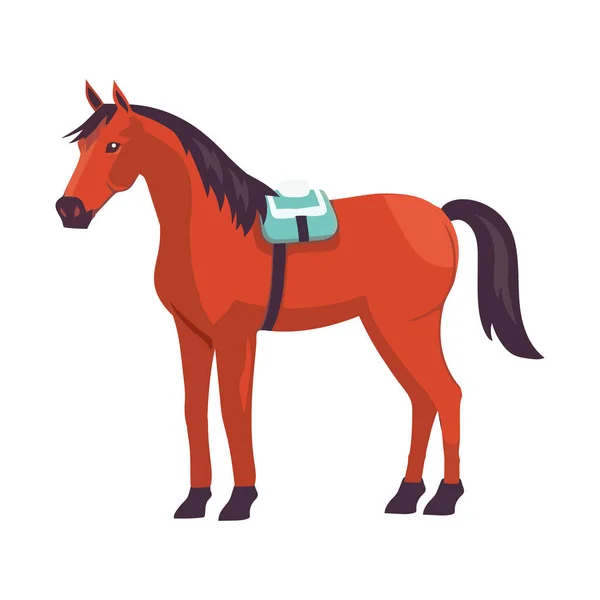 Horse Saddle White Background Icon Isolated — Stock Vector
