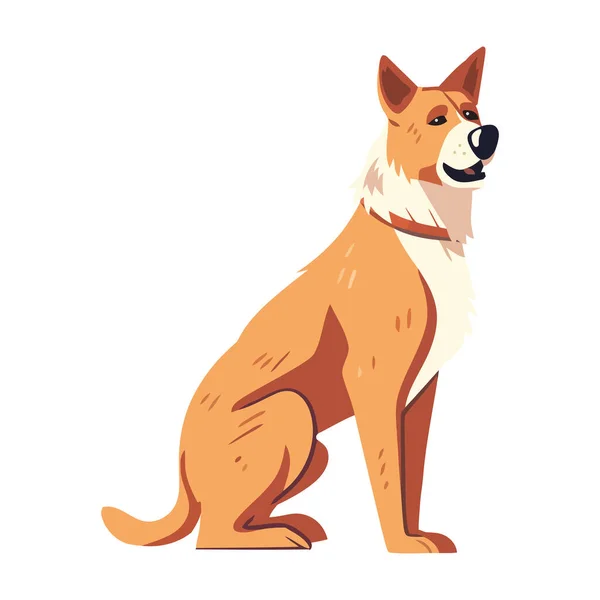 Bonito Cachorro Dos Desenhos Animados Ícone Amigo Canino Alegre Isolado —  Vetores de Stock