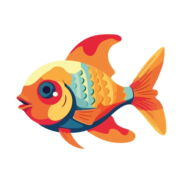 Aquatic Swimming Fish Tropical Icon Isolated — Stock Vector