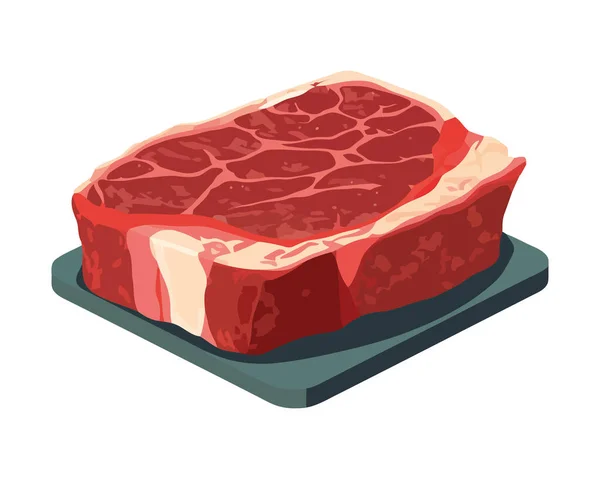 Bife Porco Fresco Grelhado Ícone Refeição Gourmet Isolado — Vetor de Stock