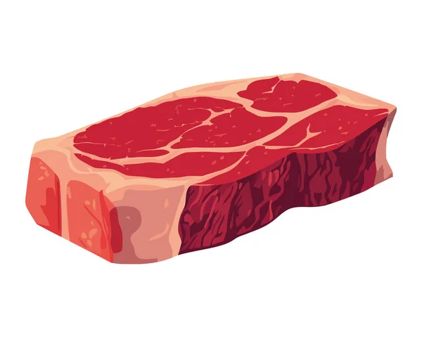 Côtelette Porc Grillée Bacon Bifteck Aloyau Sur Icône Assiette Isolé — Image vectorielle