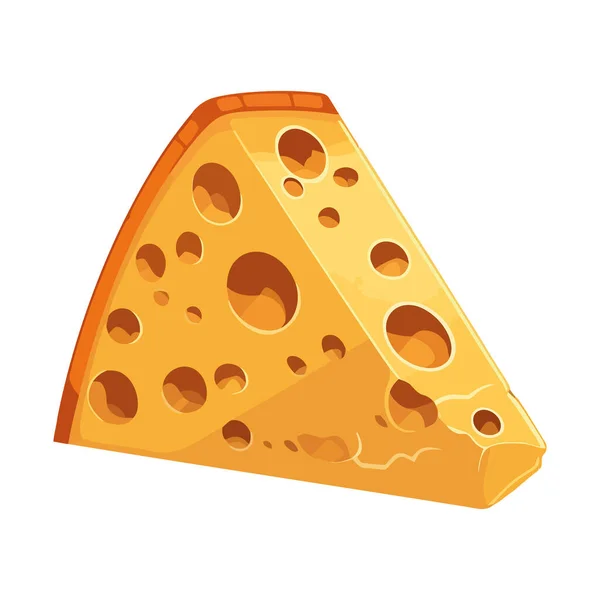 Fresco Gourmet Mozzarella Queso Rebanada Icono Aislado — Vector de stock