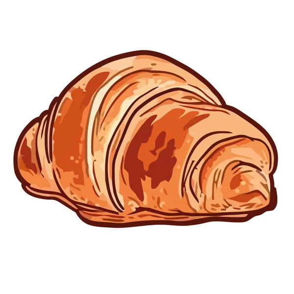 Croissant Caseiro Assado Ícone Item Pastelaria Isolado — Vetor de Stock
