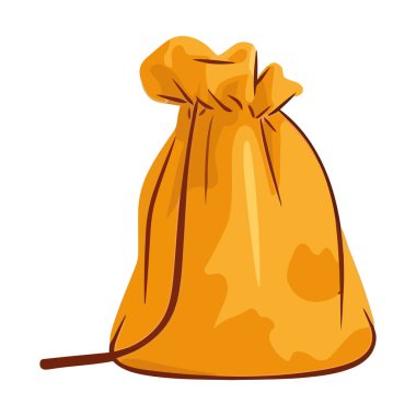 Sarı çuval ekipman simgesi tasarımı izole edildi