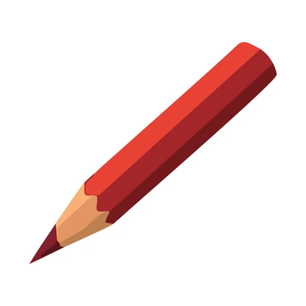 Červená Tužka Náčrt Prázdné Papíře Pozadí Ikona Izolované — Stockový vektor
