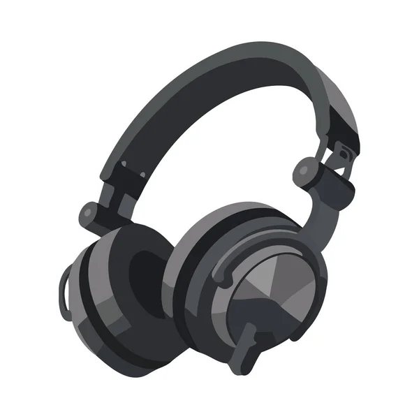Listening Headphones Stereo Vector Design Icon Isolated — Stock Vector