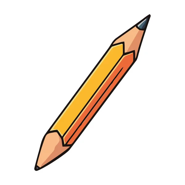 Kolorowy Ołówek Dla Kreatywnej Edukacji Ilustracja Ikona Izolowane — Wektor stockowy