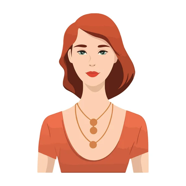 Beautiful Young Woman Fashionable Attire Icon Isolated — Stock Vector
