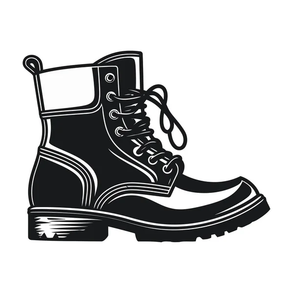 Walking Style Black Boots Icon Isolated — Stock Vector