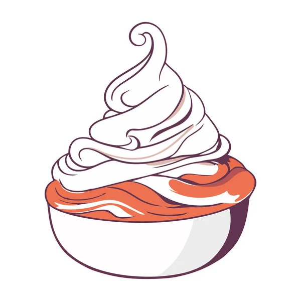 Whipped Cream Candy Top Icon Isolated — Stock Vector