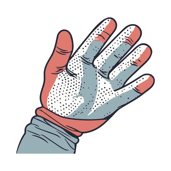 Tangan Dengan Desain Ikon Glove Protektif Terisolasi - Stok Vektor