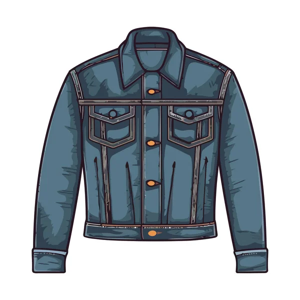 Men Fashion Jacket Multiple Pockets Design Icon Isolated — Stock Vector