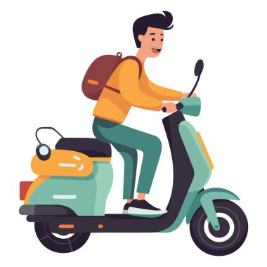 Motosikletli bir adam beyazın üstünde