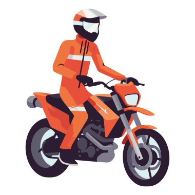 Motosiklet yarışında hız yapan motorcu beyazlar üzerinde yarışıyor