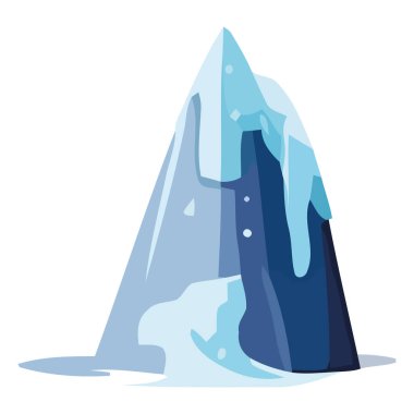 Donmuş dağ zirvesi beyazın üstünde