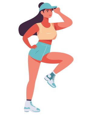 Beyaz yerine mavi elbiseli kaslı kadınlar.