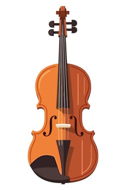 Beyaz üzerine ahşap keman tasarımı