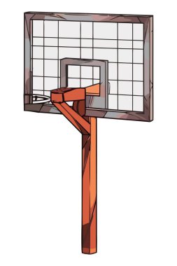 Basketbol potası beyaz üzerine ahşap