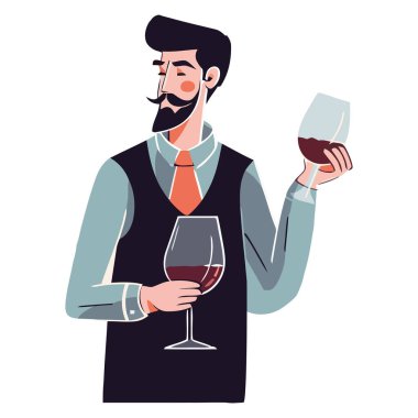 Beyaz şarap kadehlerini tutan gülümseyen adamlar