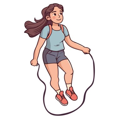 Beyaz ipin üzerinden atlayan kız