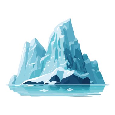 Buz dağları beyaz üzerine dizayn