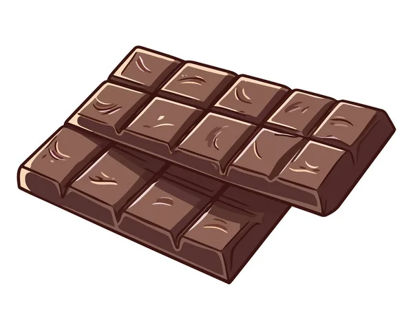 Pilha Barras Chocolate Bonitos Sobre Branco — Vetor de Stock