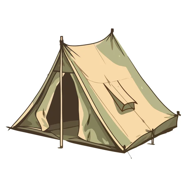 Camping Tent Illustration White — Stock Vector